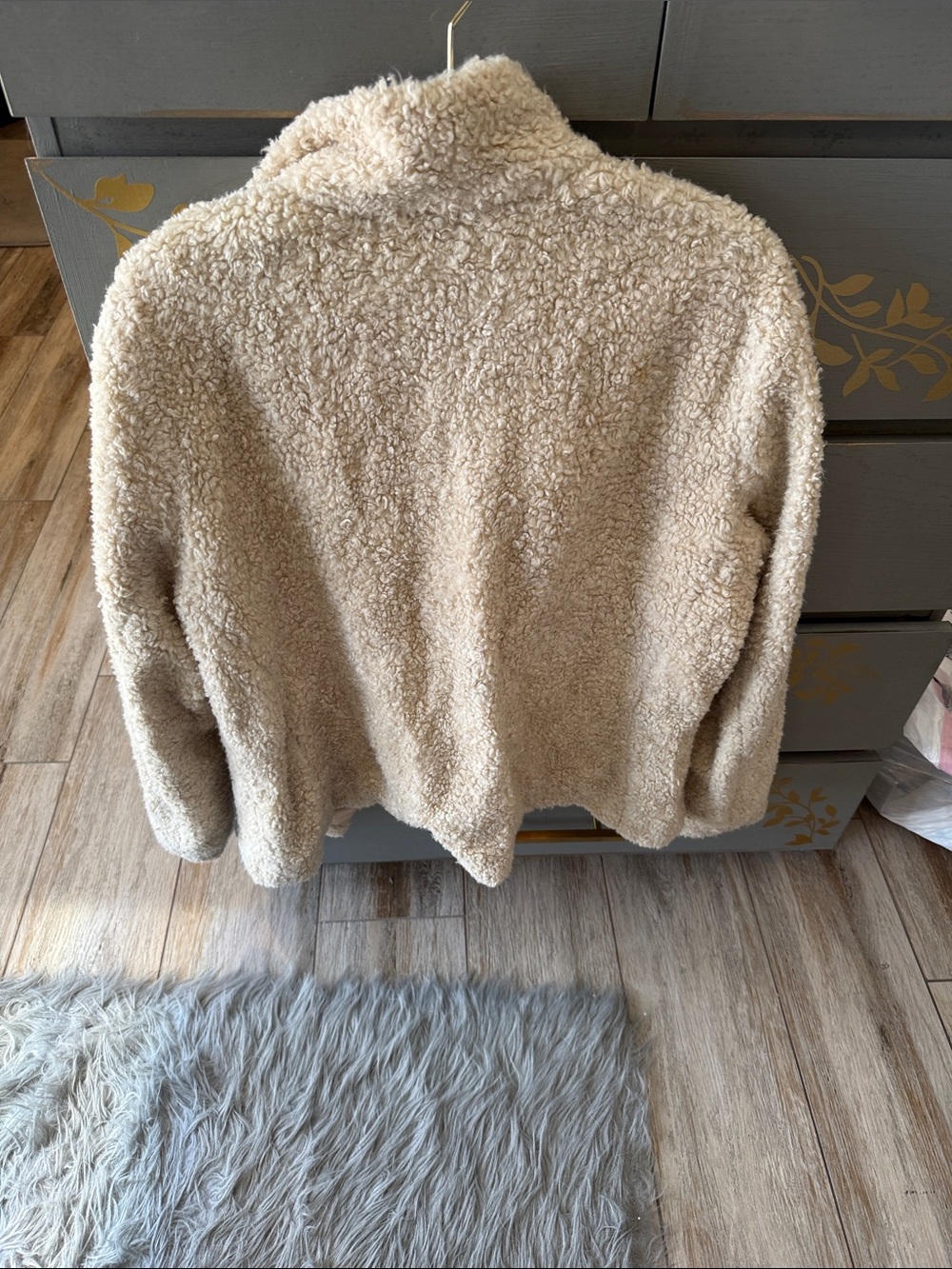 Pendleton Cream Sherpa Zip Jacket with Contrast Chest Flap - Picture 4 of 9